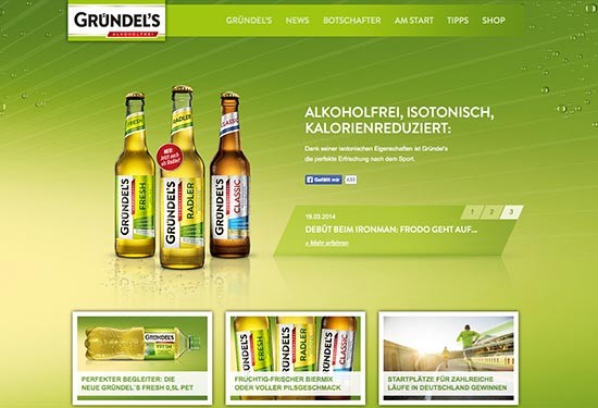 Gründel's Produktwebseite